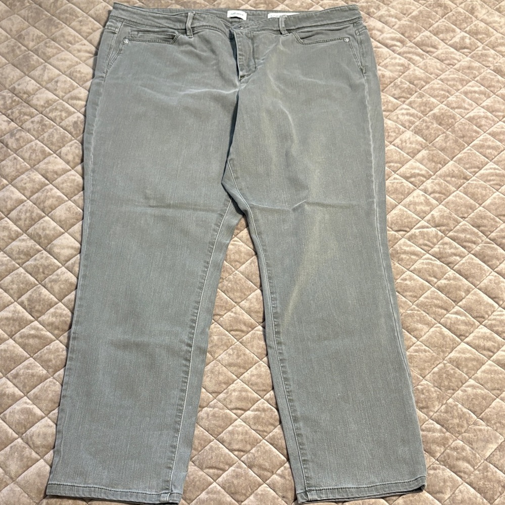 J. Jill Women's Straight Leg Jeans in Light Gray